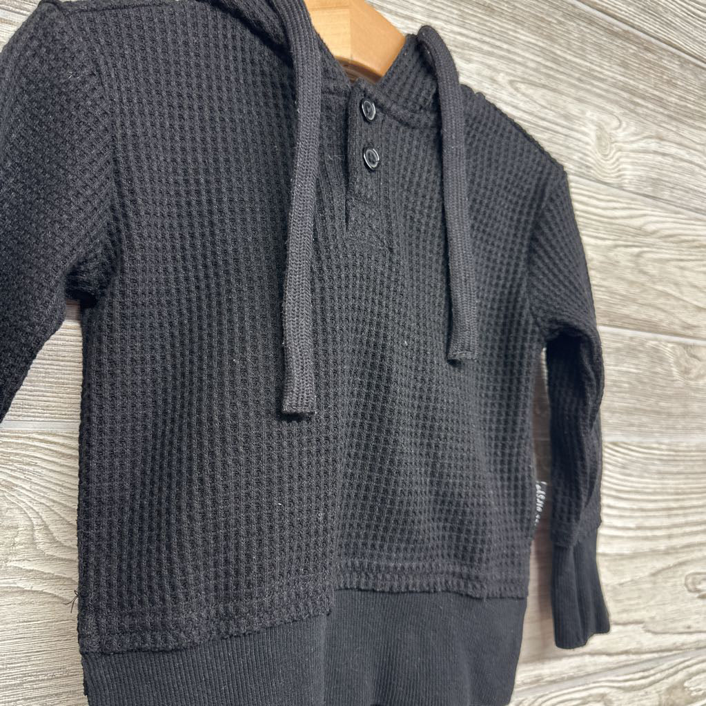 Waffle Knit Pullover W/ Hood 12-18M
