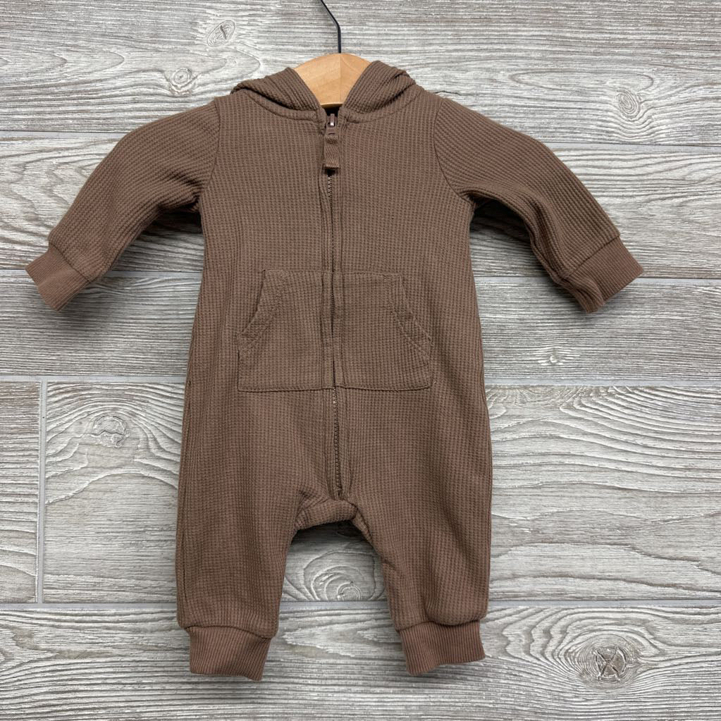 Waffle Knit Hooded Coverall W/ Hood