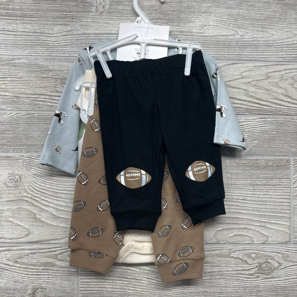 NEW 2 Bodysuit Dogs & Footballs 3M