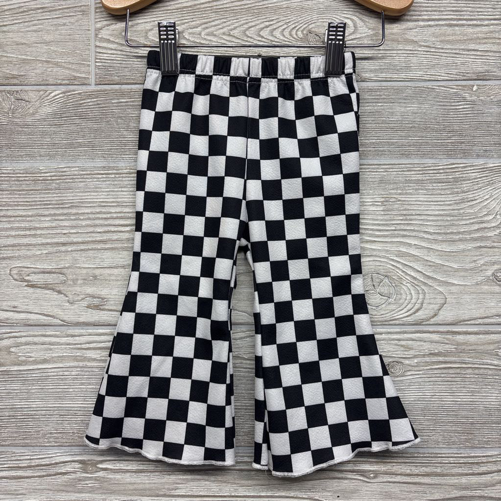 Flare Leggings Checker Lettuce Trim 6-9M