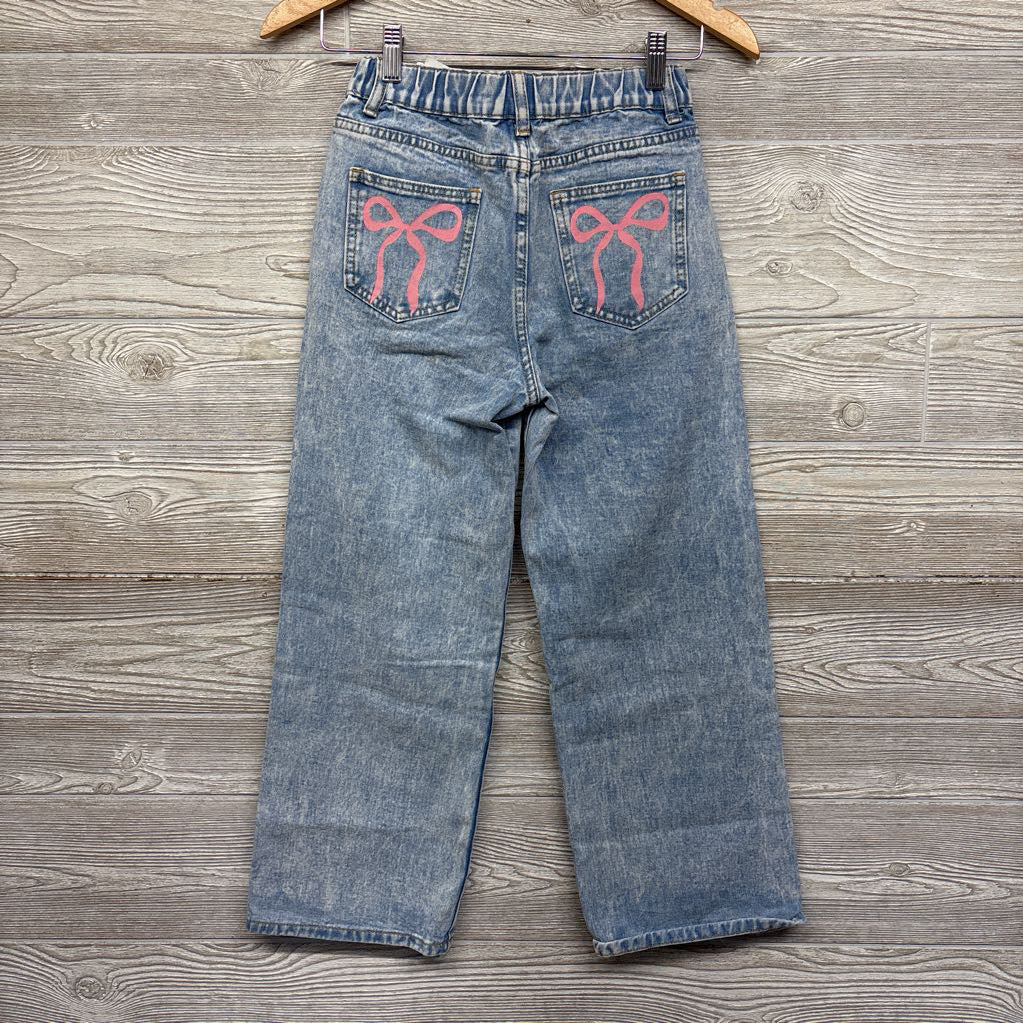 Wide Leg Jeans Bow Pockets 10-12