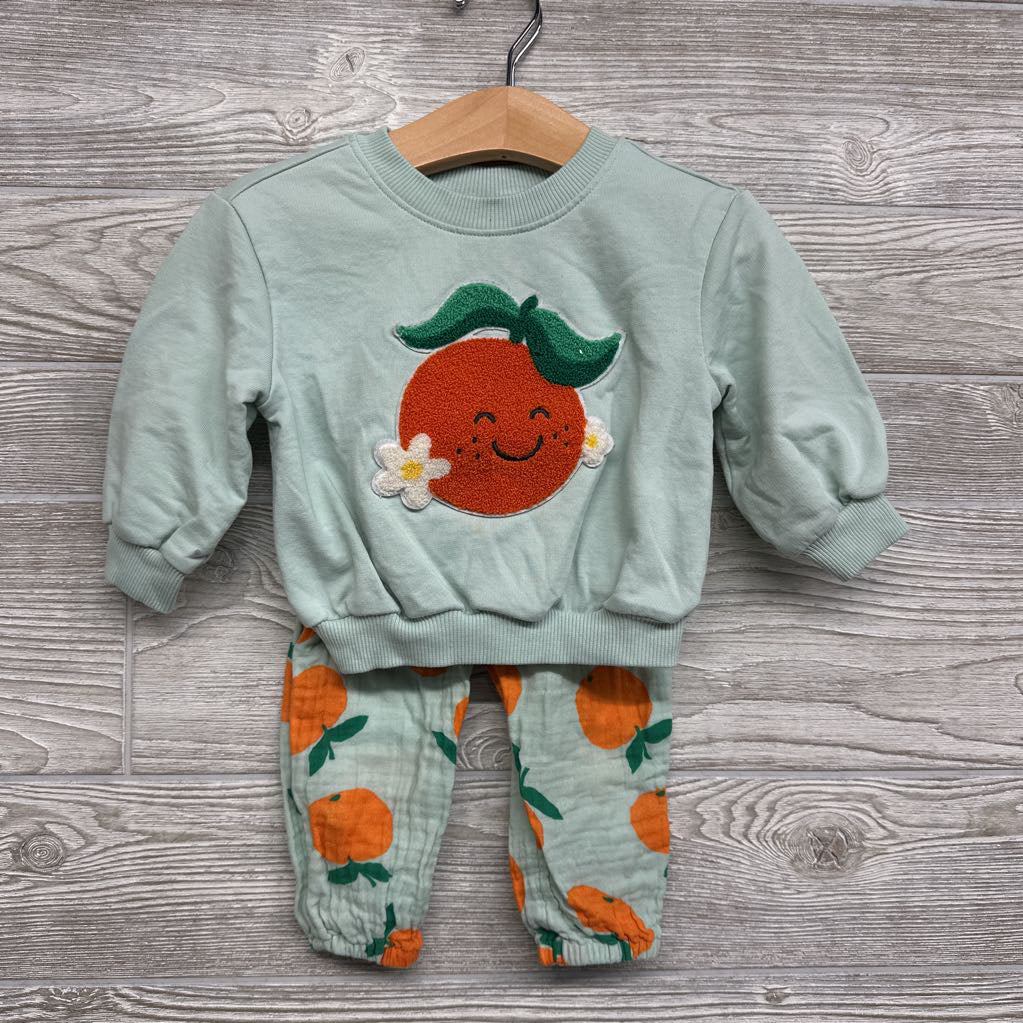 Crewneck & Muslin Pants Oranges 6-12M