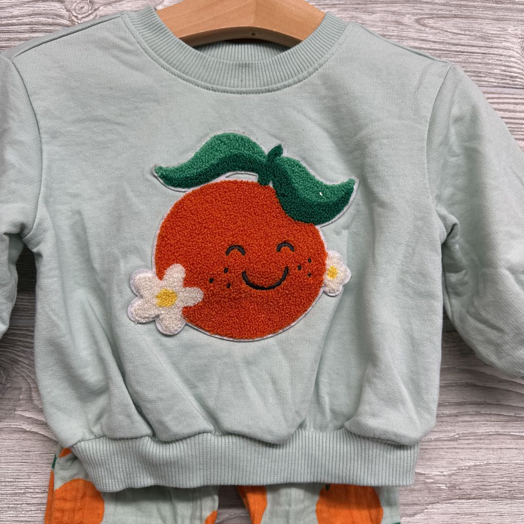 Crewneck & Muslin Pants Oranges 6-12M