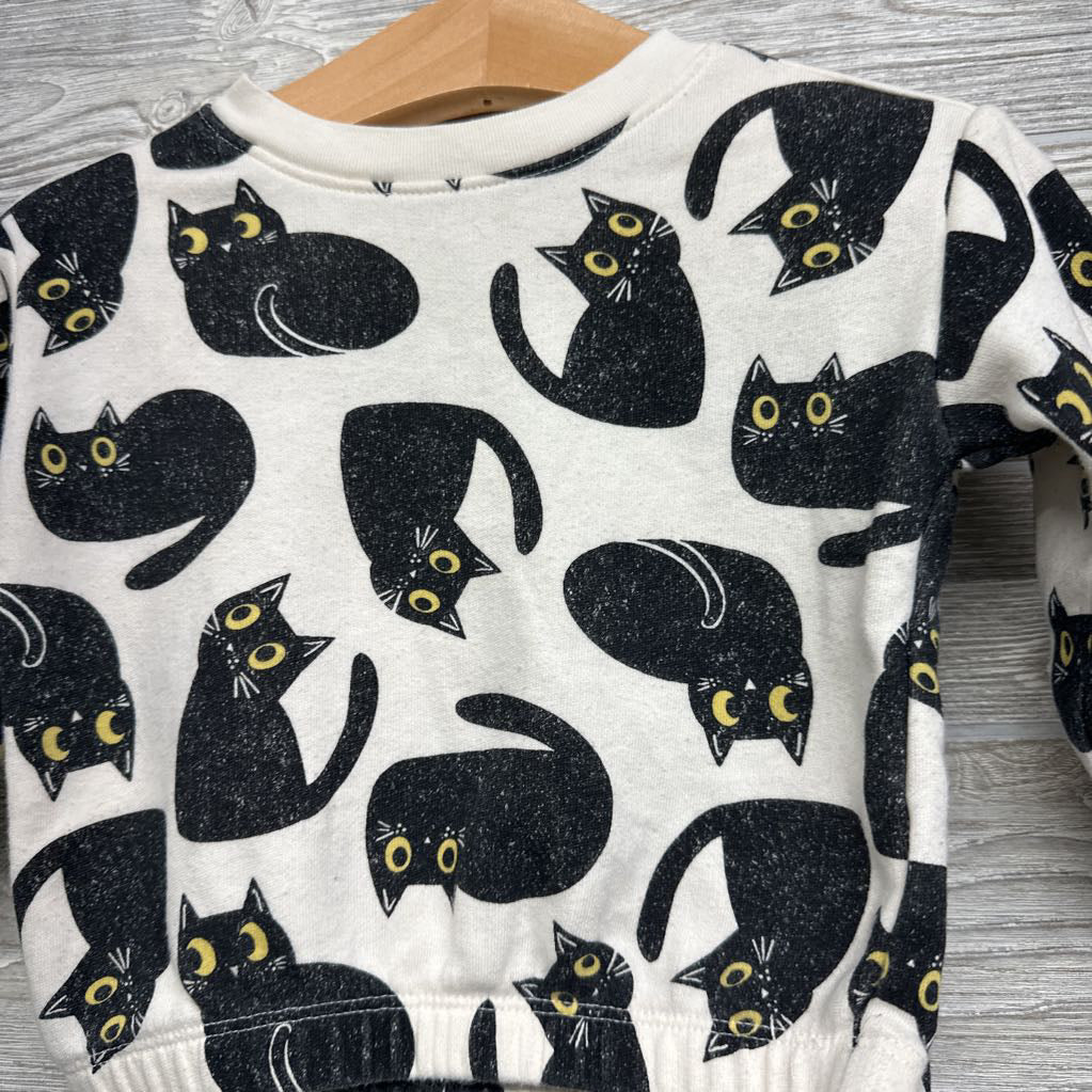 Crewneck & French Terry Joggers Cats 6-12M