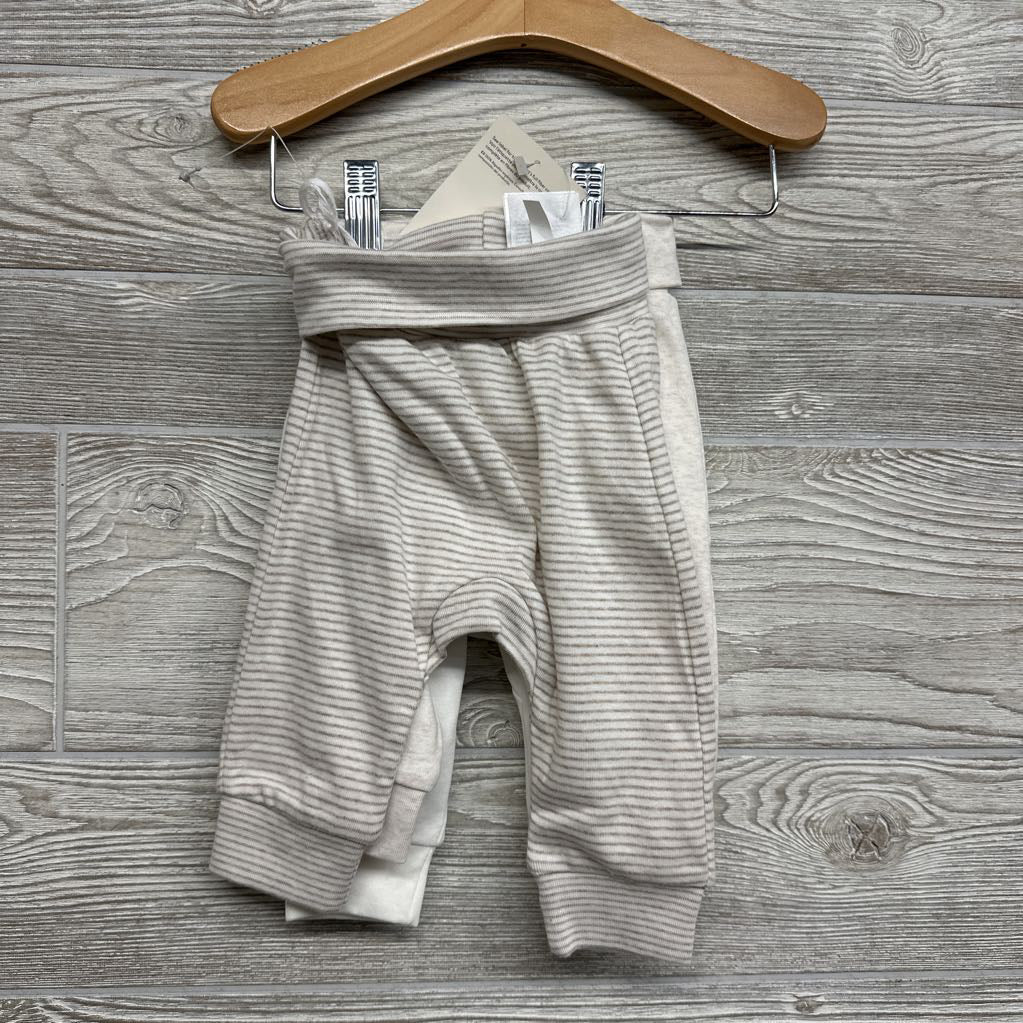 NEW 3 Pk Fold Over Harem Pants Stripes Solid 3M