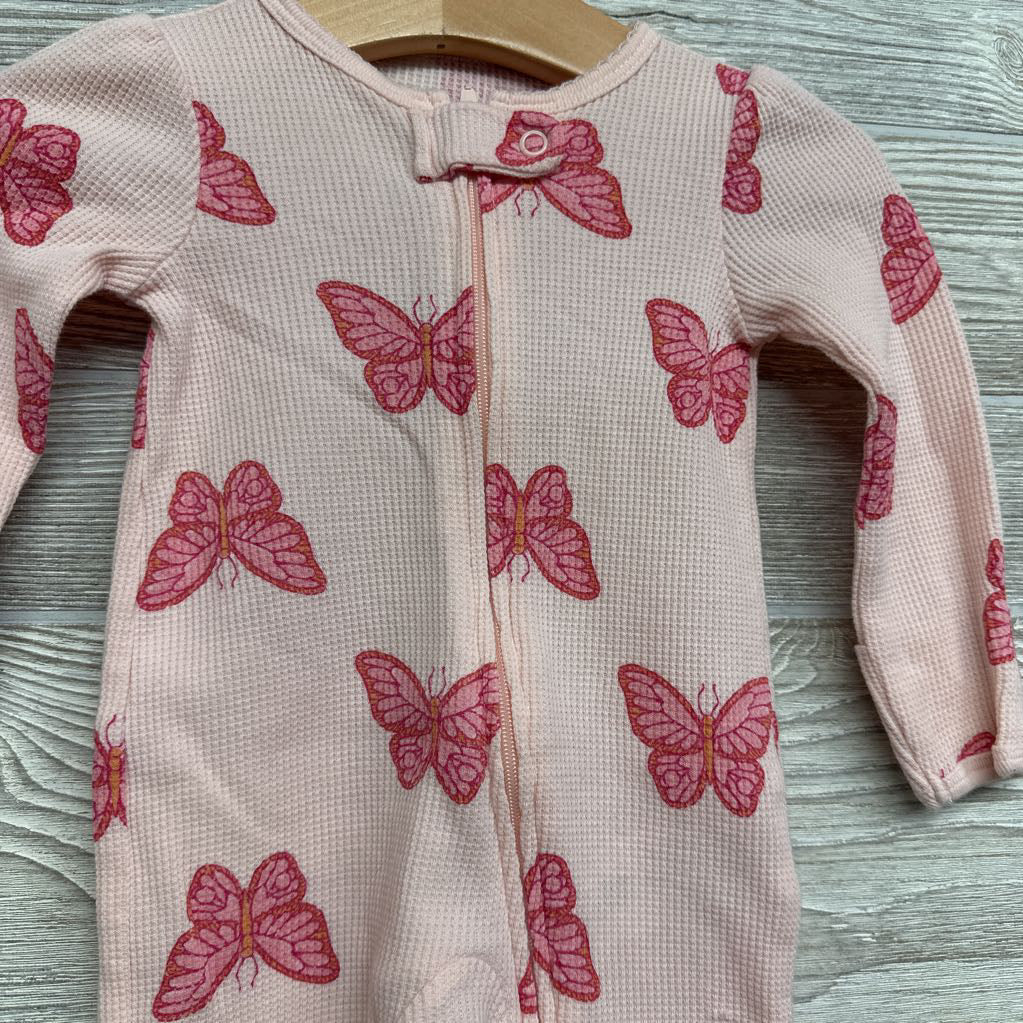 Waffle Knit Sleeper Butterflies 3M