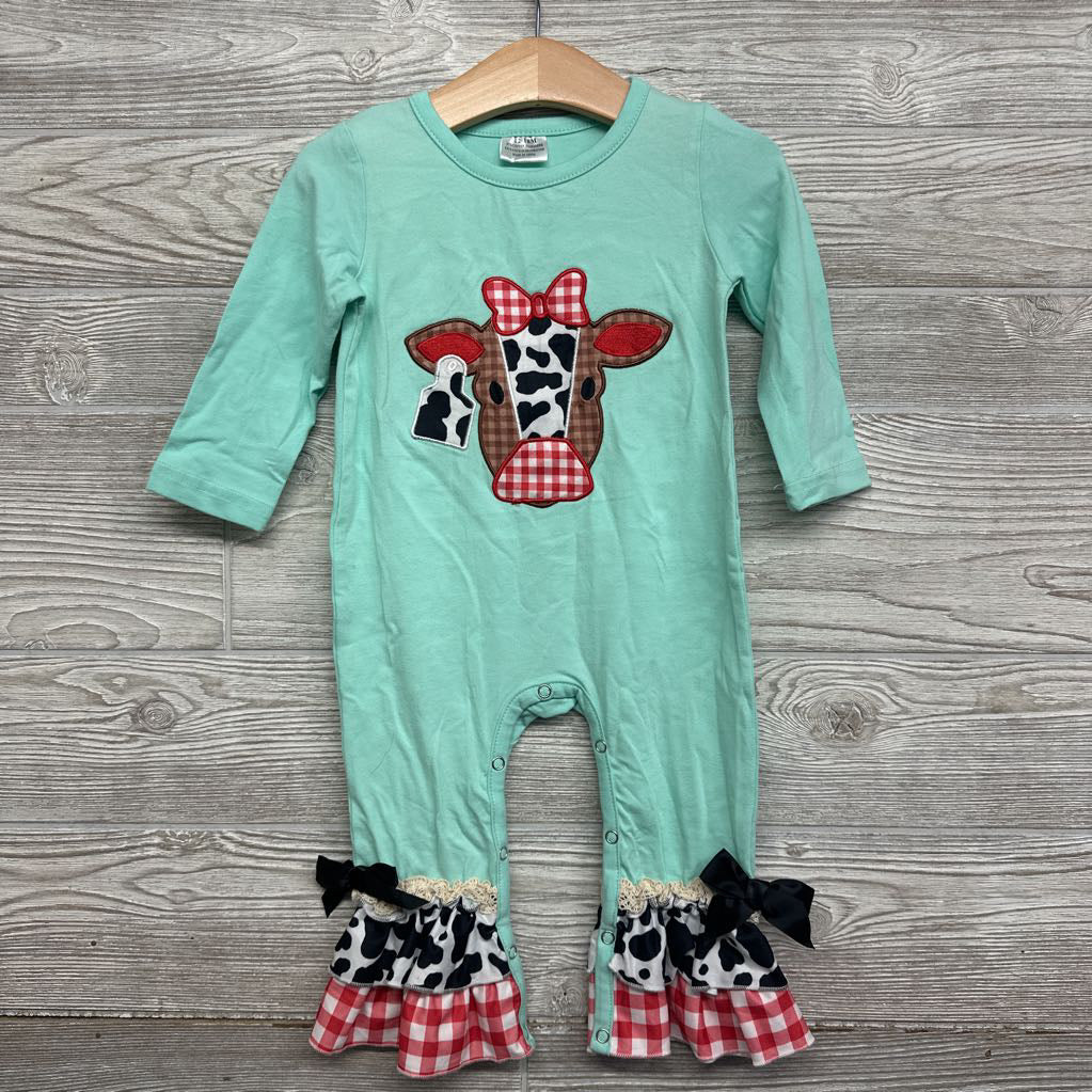 LS Outfit Ruffles Cow 12-18M