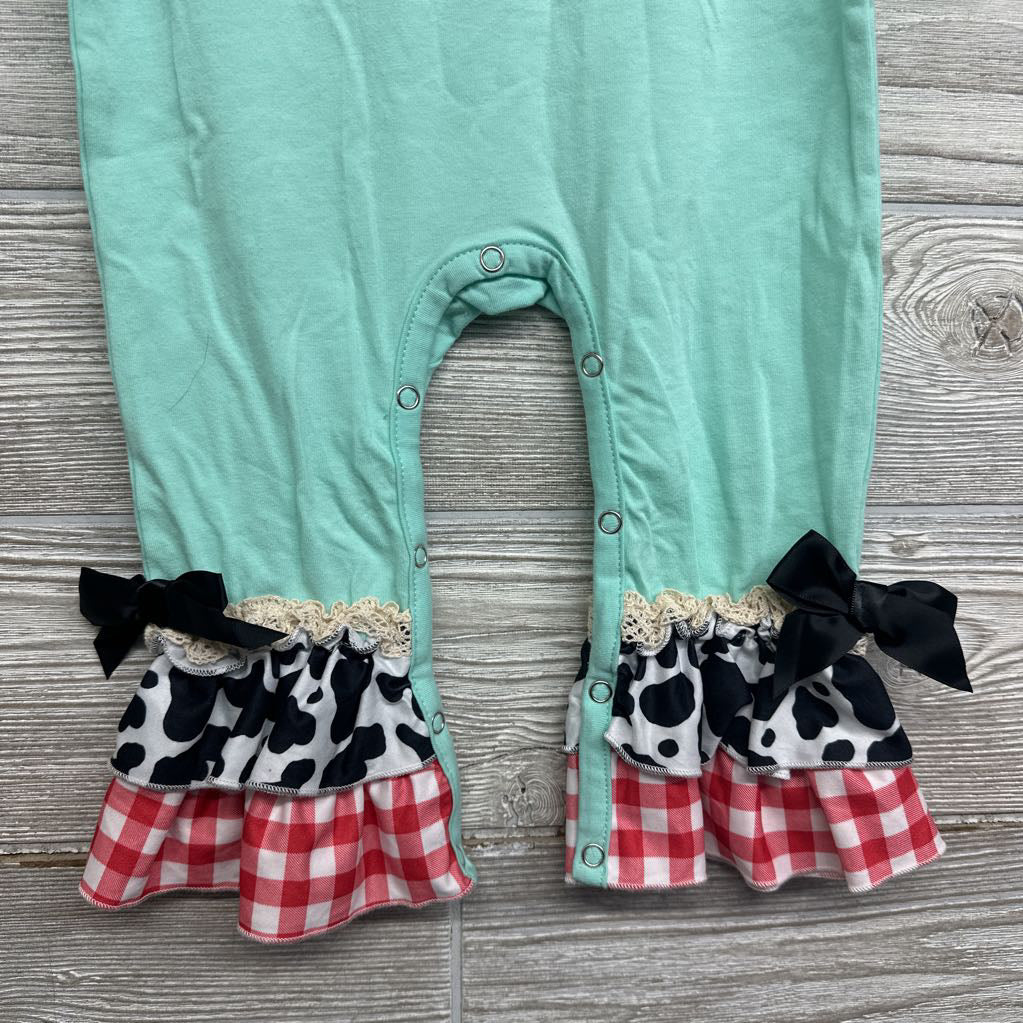 LS Outfit Ruffles Cow 12-18M