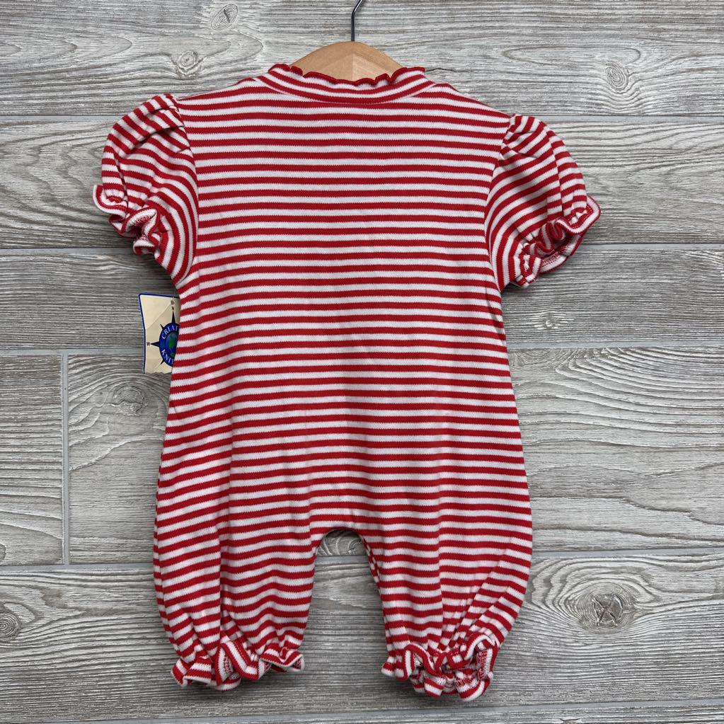 NEW Puff Sleeve Bubble Romper Stripes Central 12M