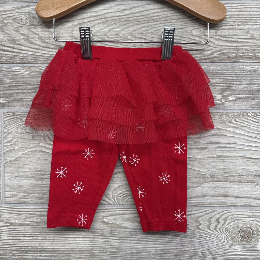 Nw/oT LS Bodysuit Snowman & Tutu Leggings Snowflakes 3M