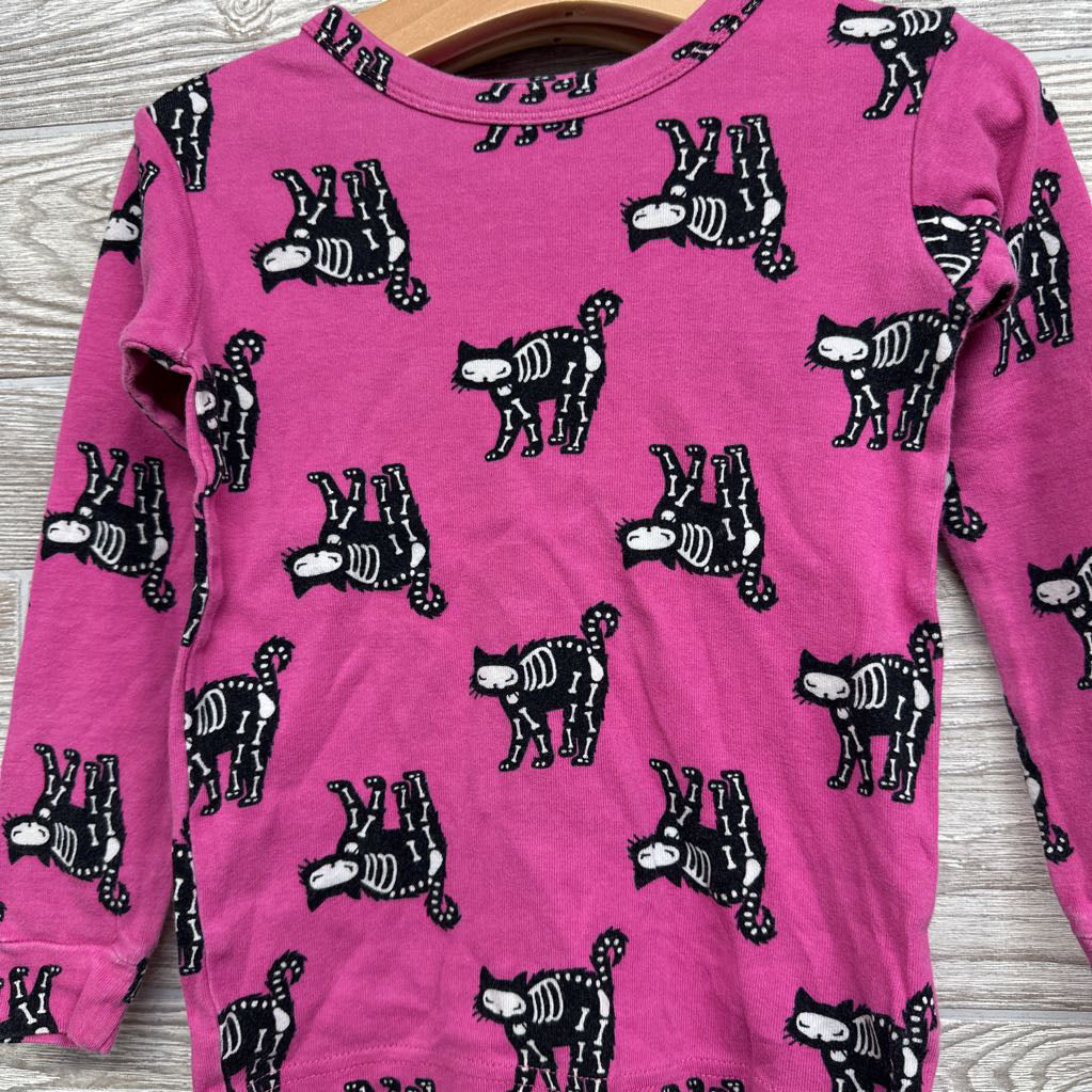 2 Pc LS PJs Cat Skeletons 5