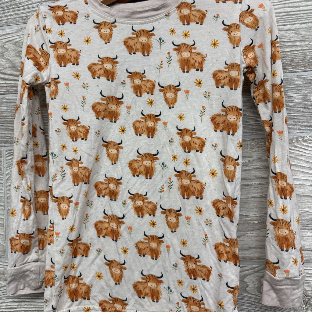 2 Pc LS Bamboo PJs Cows Flowers 4T