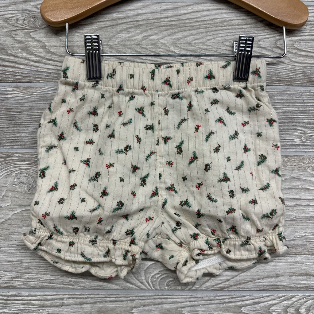 LS Button Up Shirt & Bubble Shorts Stripes Flowers 18M