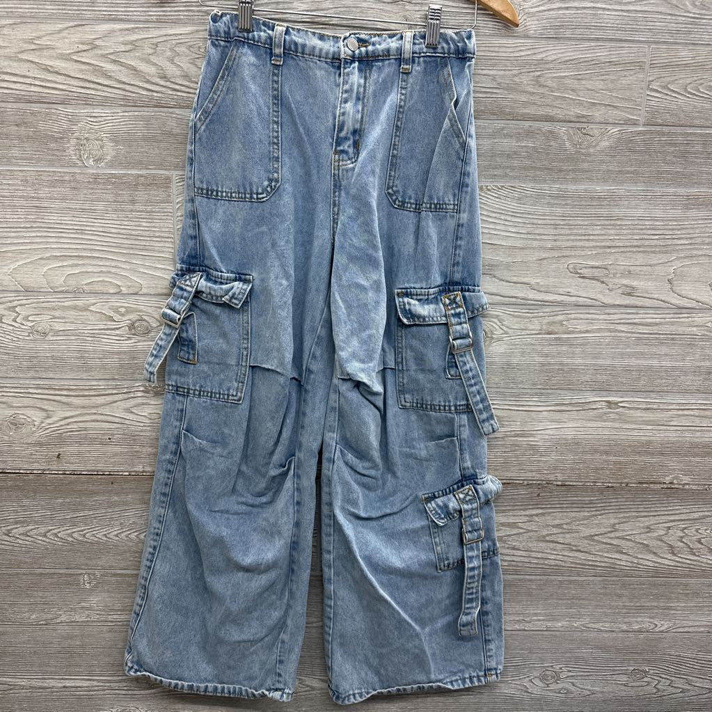 Baggy Wide Leg Jeans Side Pockets 12