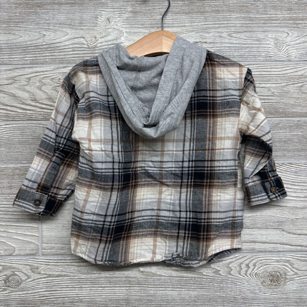 Plaid Button Up Shirt W/ Hood 18M