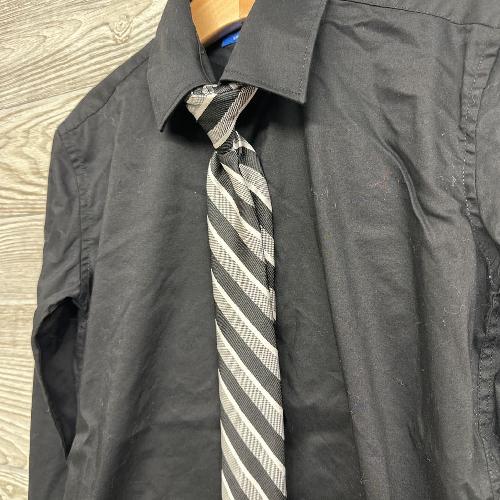 Button Up Dress Shirt W/ Tie Stripes 6