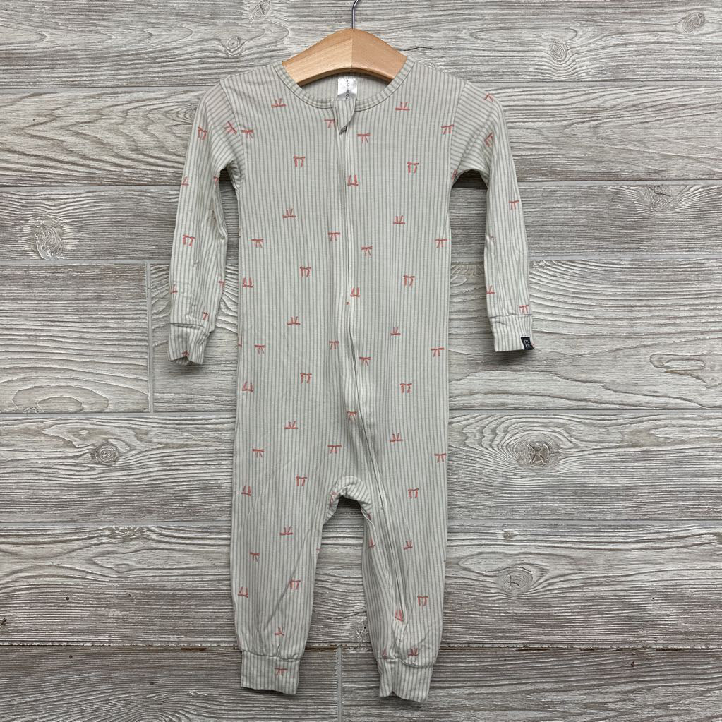Bamboo Footless Sleeper Stripes & Bows 2t