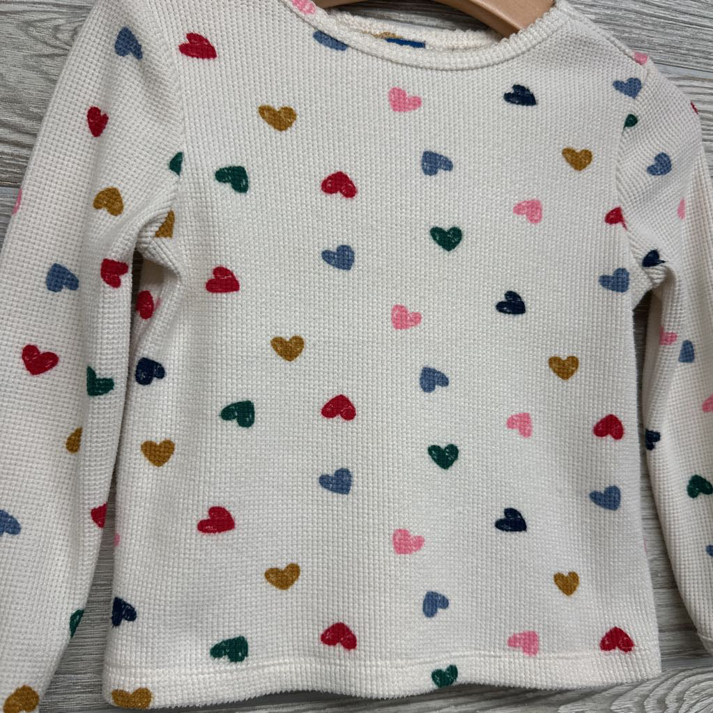 Waffle Knit Shirt Hearts 2t