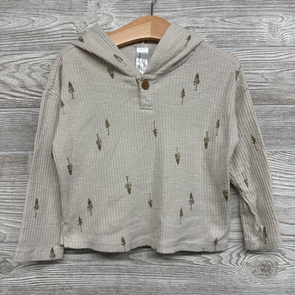 Ribbed Hooded Shirt Trees 3t