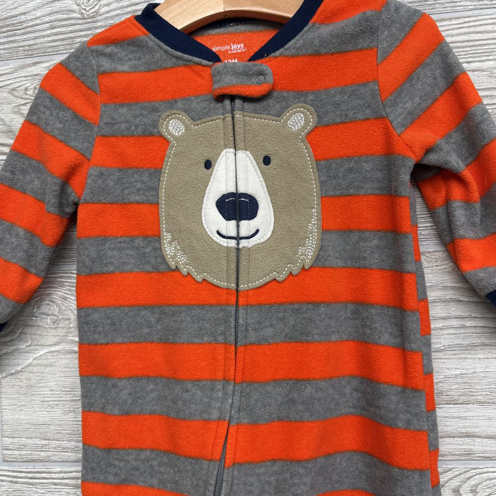 Blanket Sleeper Bear & Stripes 12M