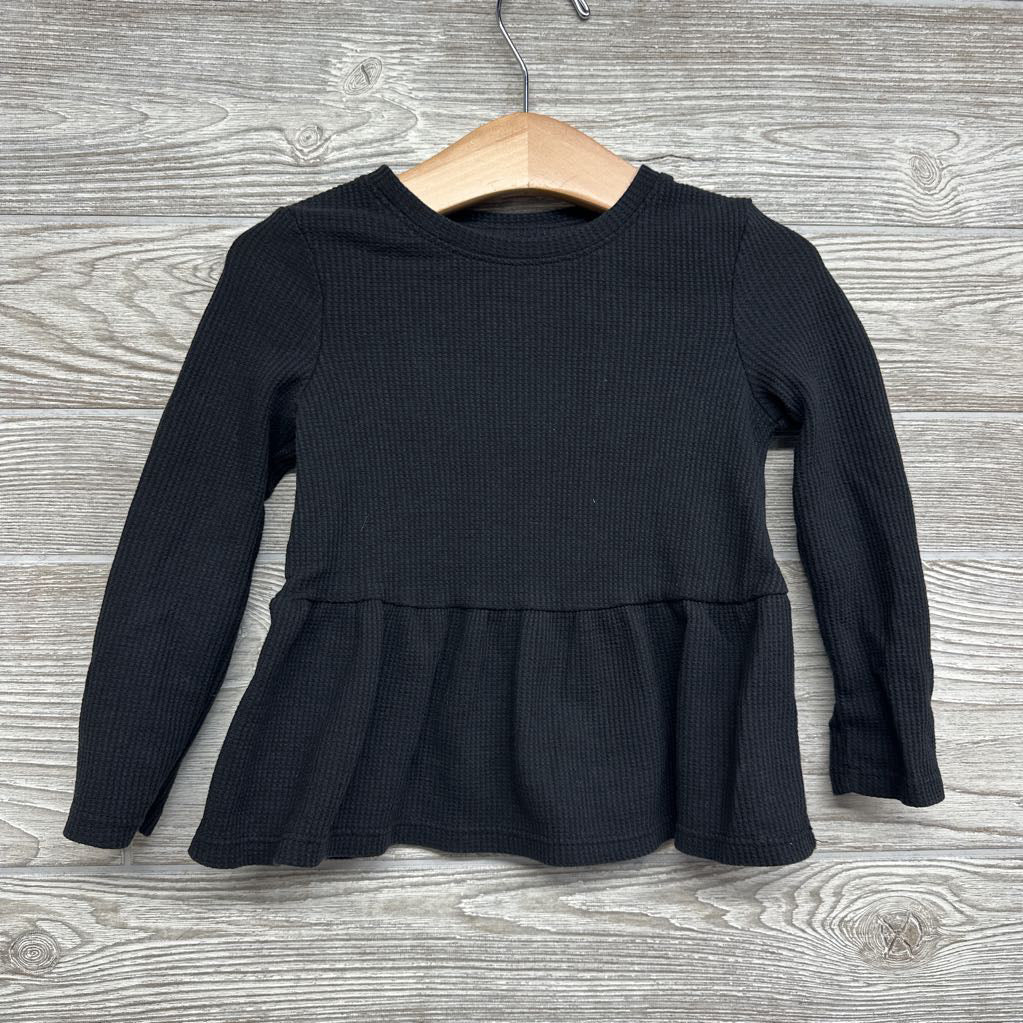 Waffle Knit Peplum Shirt 2t