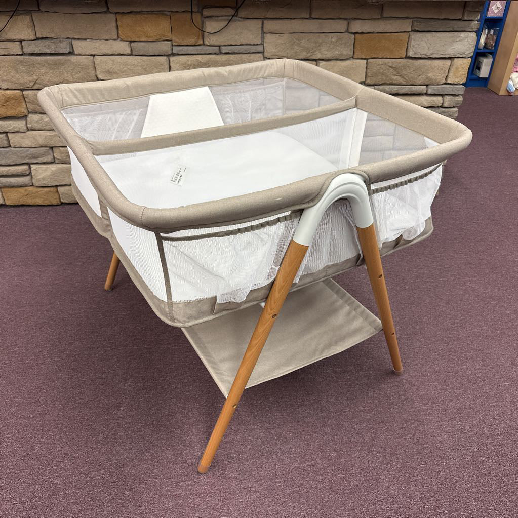 Bondi Beechwood Twin Bassinet with PureAir Breathable Mesh Sheet