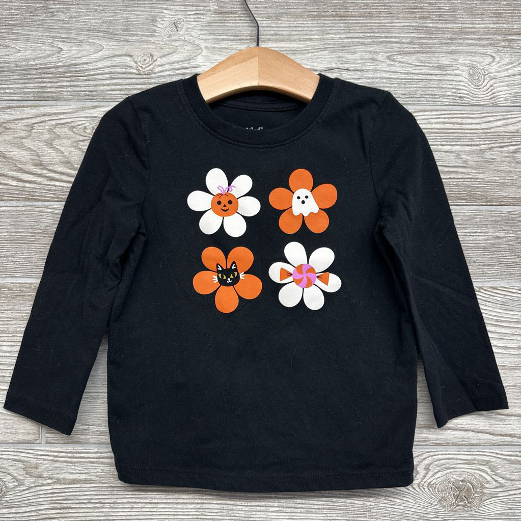 LS Shirt Flowers Ghost, Pumpkin 3t