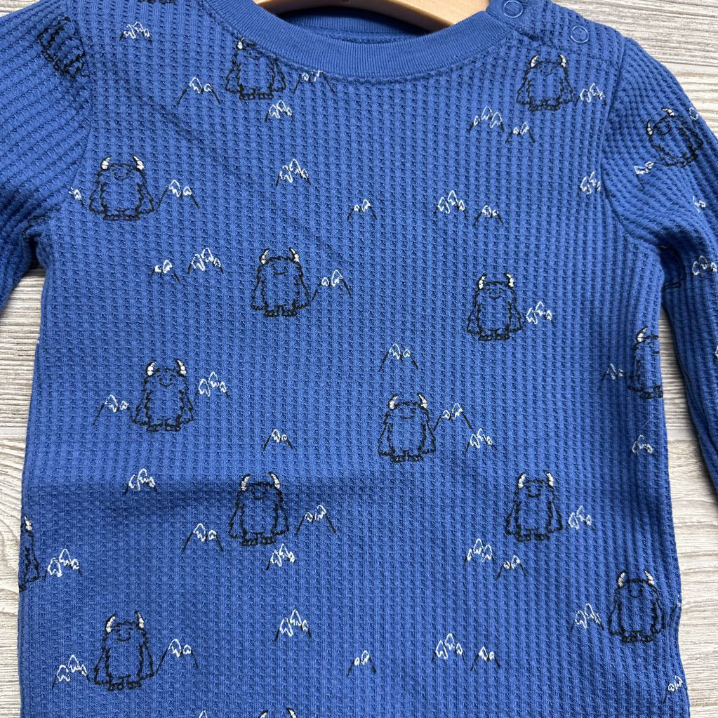 Waffle Knit LS Bodysuit Monsters 24M