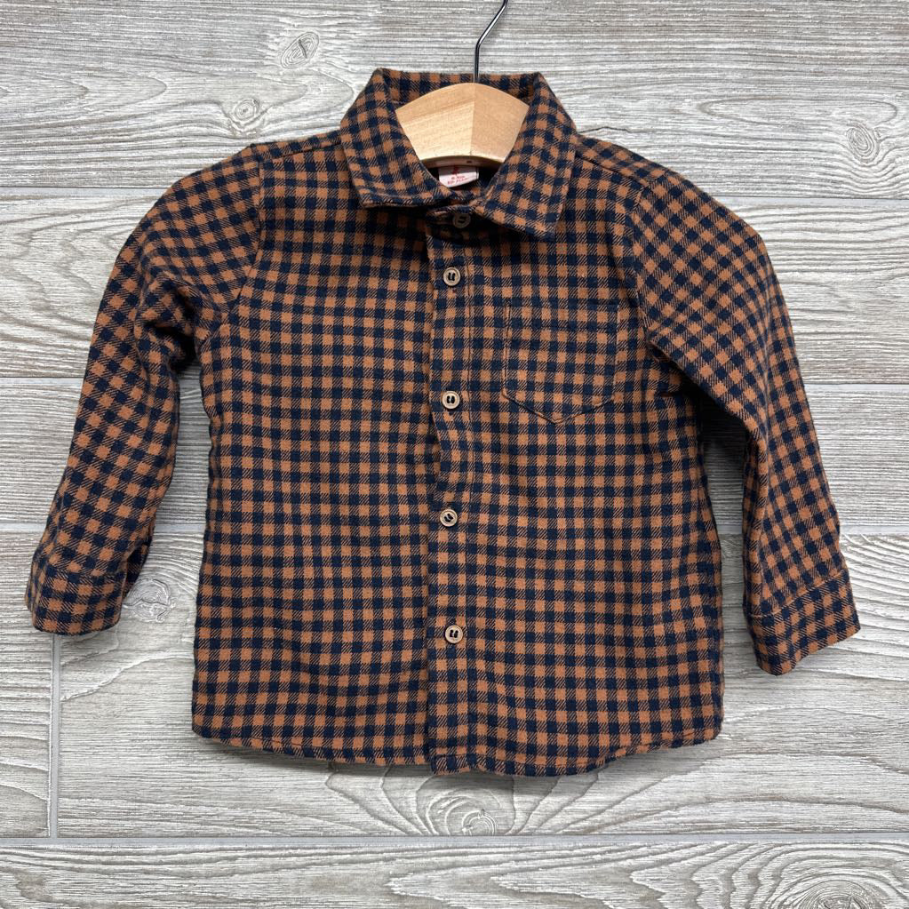 Gingham Button Up Shirt 6-9m
