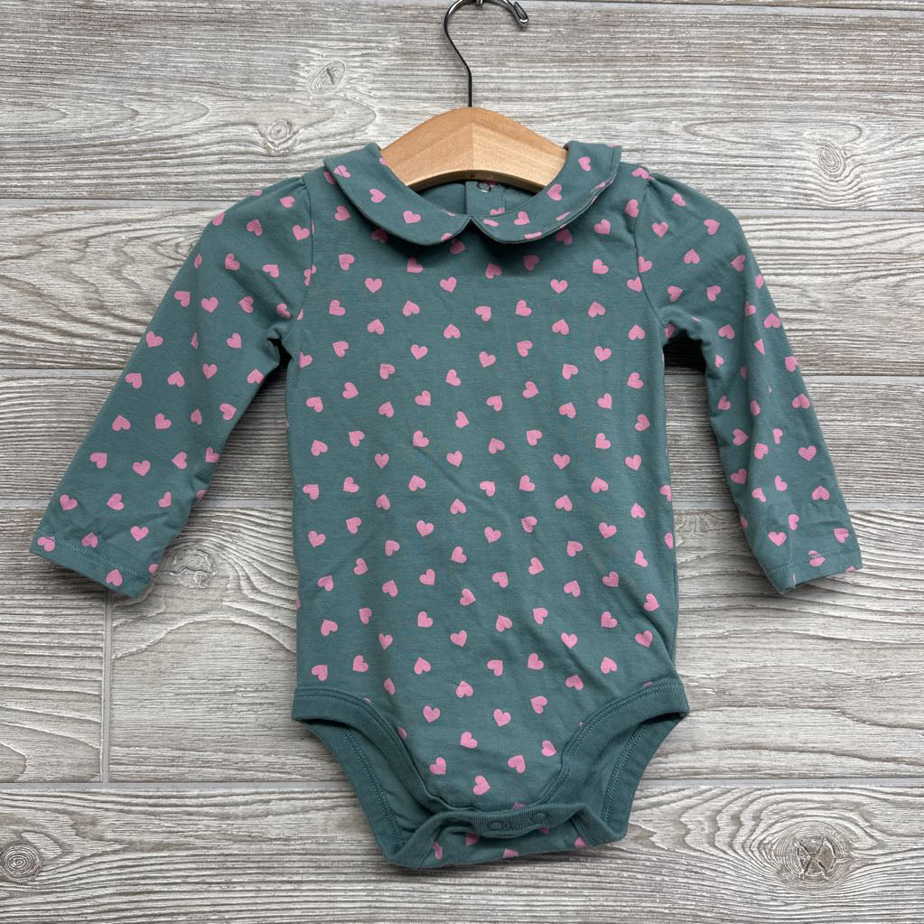 Bodysuit Scallop Neck Hearts 6-9M
