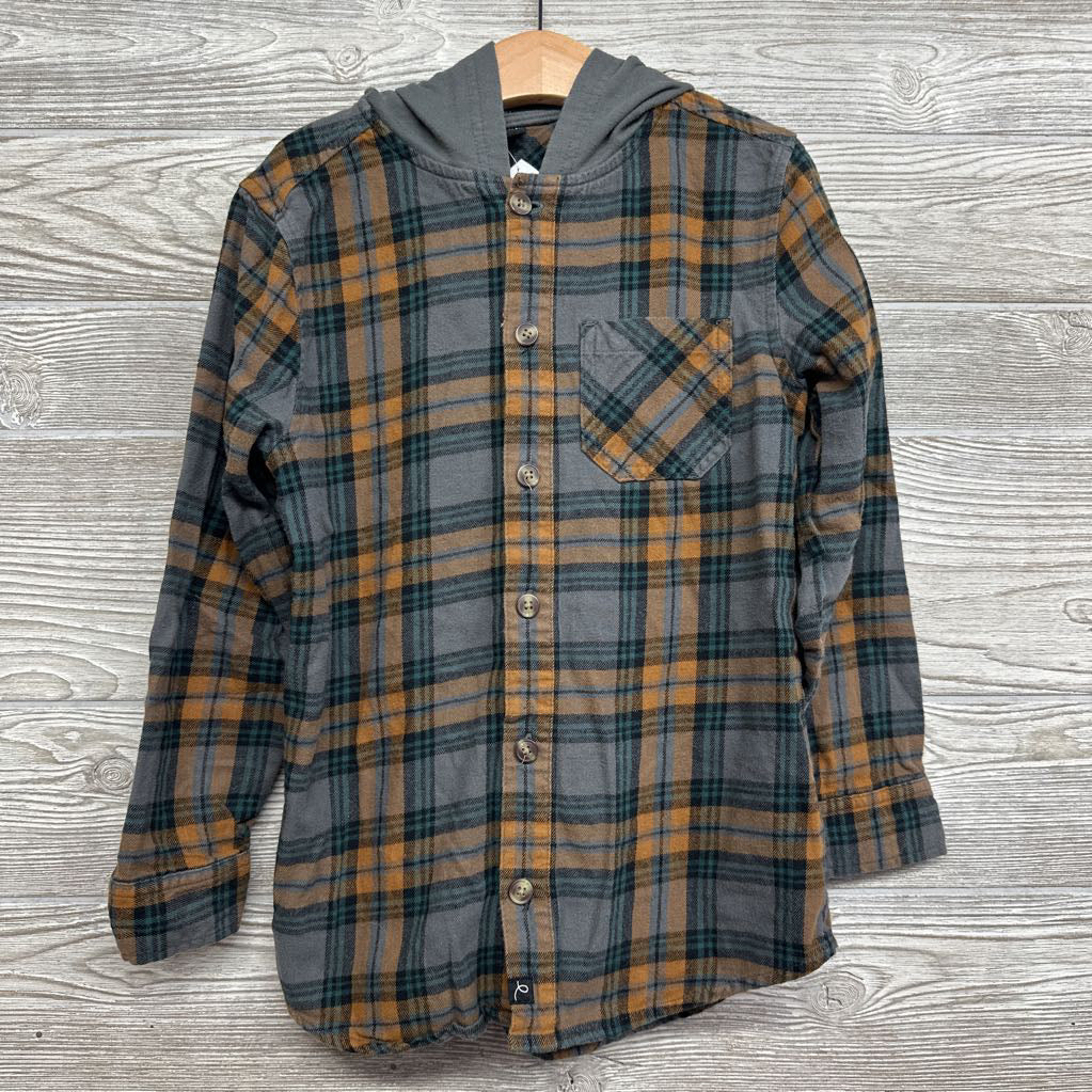 Plaid Button Up Shirt W/ Hood 6-7