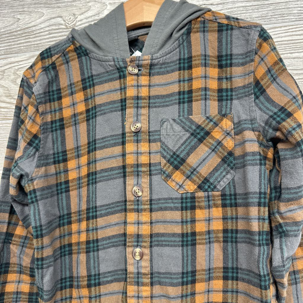 Plaid Button Up Shirt W/ Hood 6-7