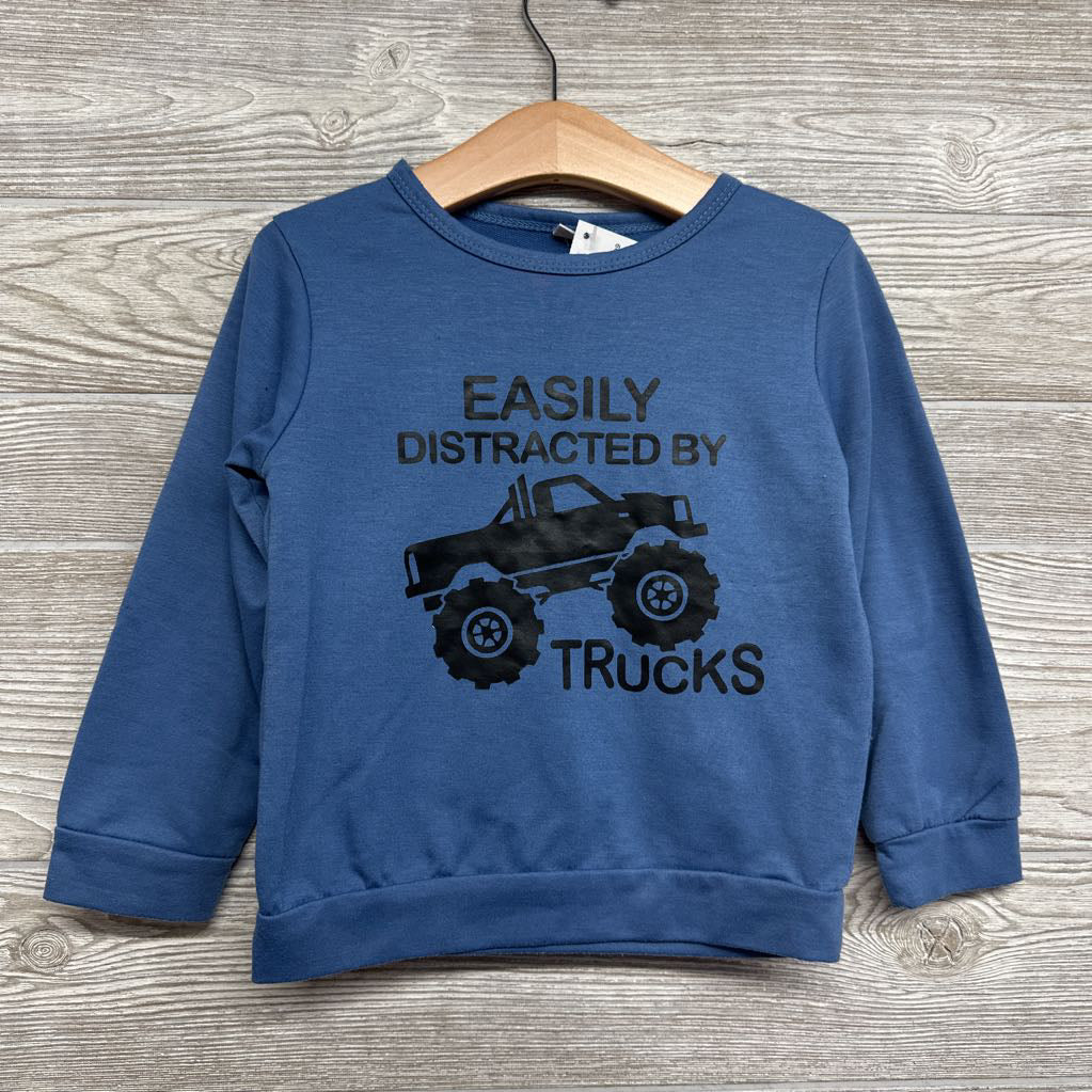 French Terry Shirt Easily Distracted By Trucks 4