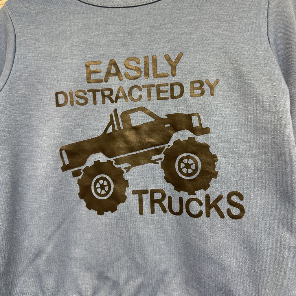 French Terry Shirt Easily Distracted By Trucks 4