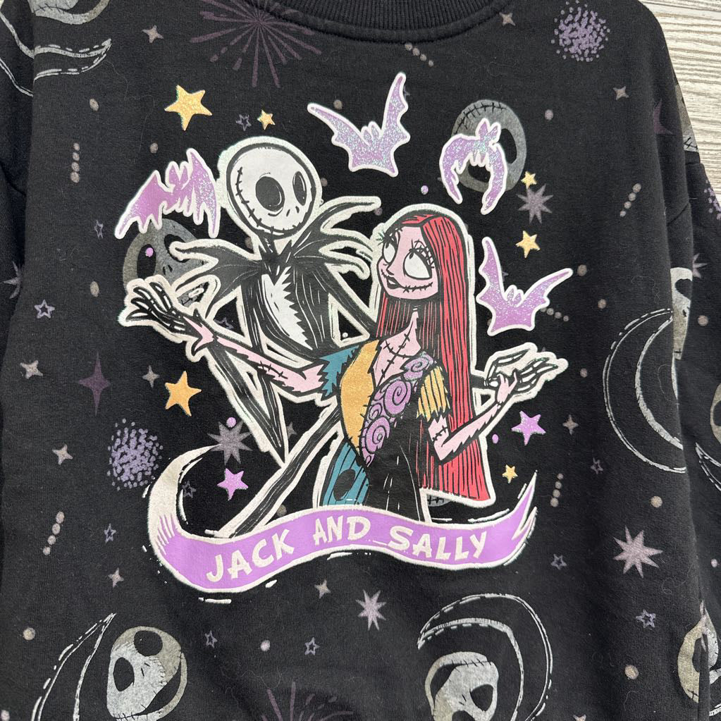 Crewneck Jack & Sally Glitter Bats 6-6x