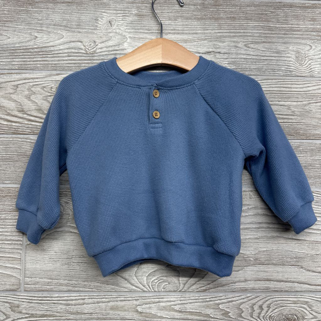 Waffle Knit Henley Pullover 6-12M