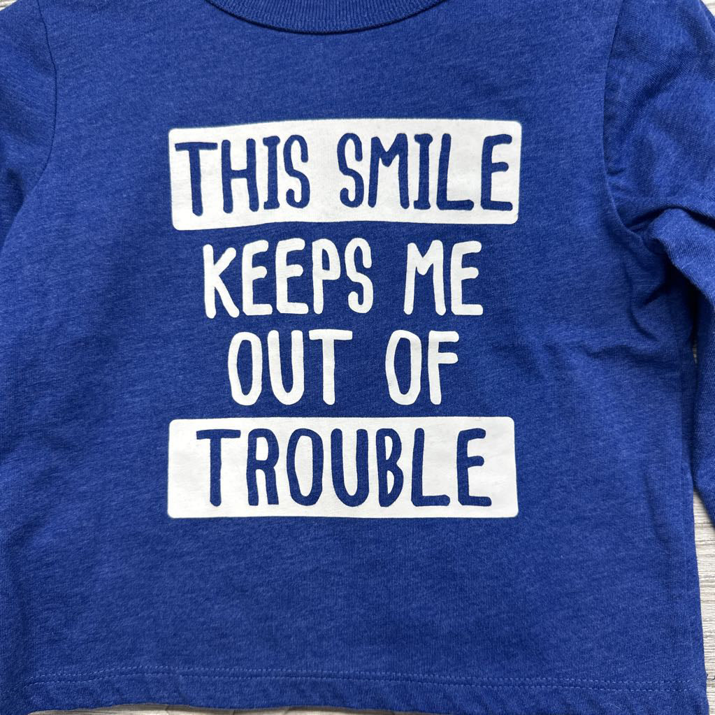 NEW LS Shirt This Smile Keeps Me Out Of Trouble 12-18M