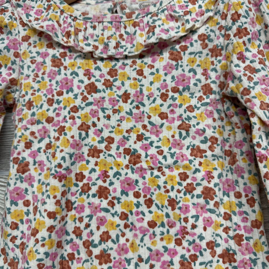 Ribbed Jumper & LS Shirt Flowers 2t