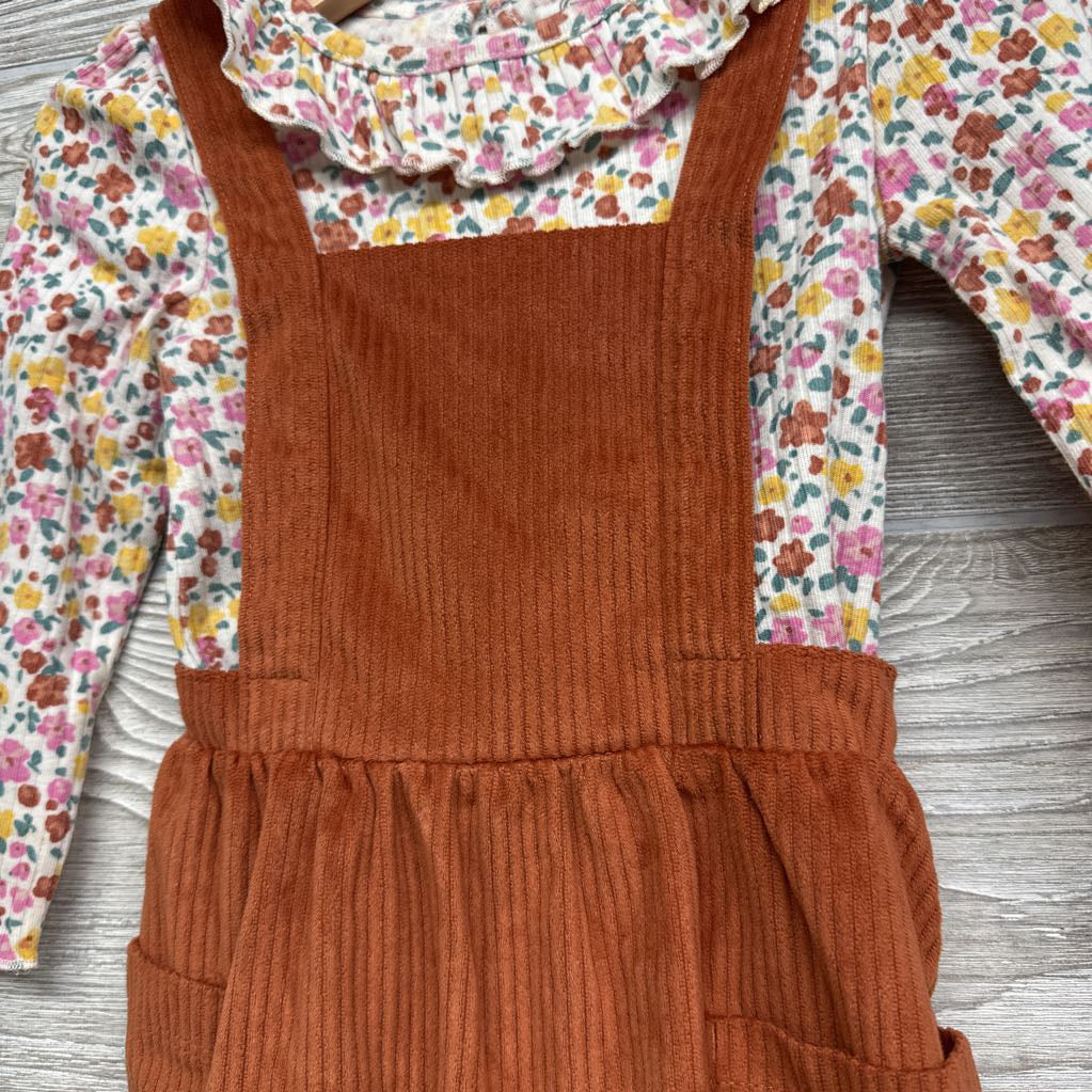 Ribbed Jumper & LS Shirt Flowers 2t