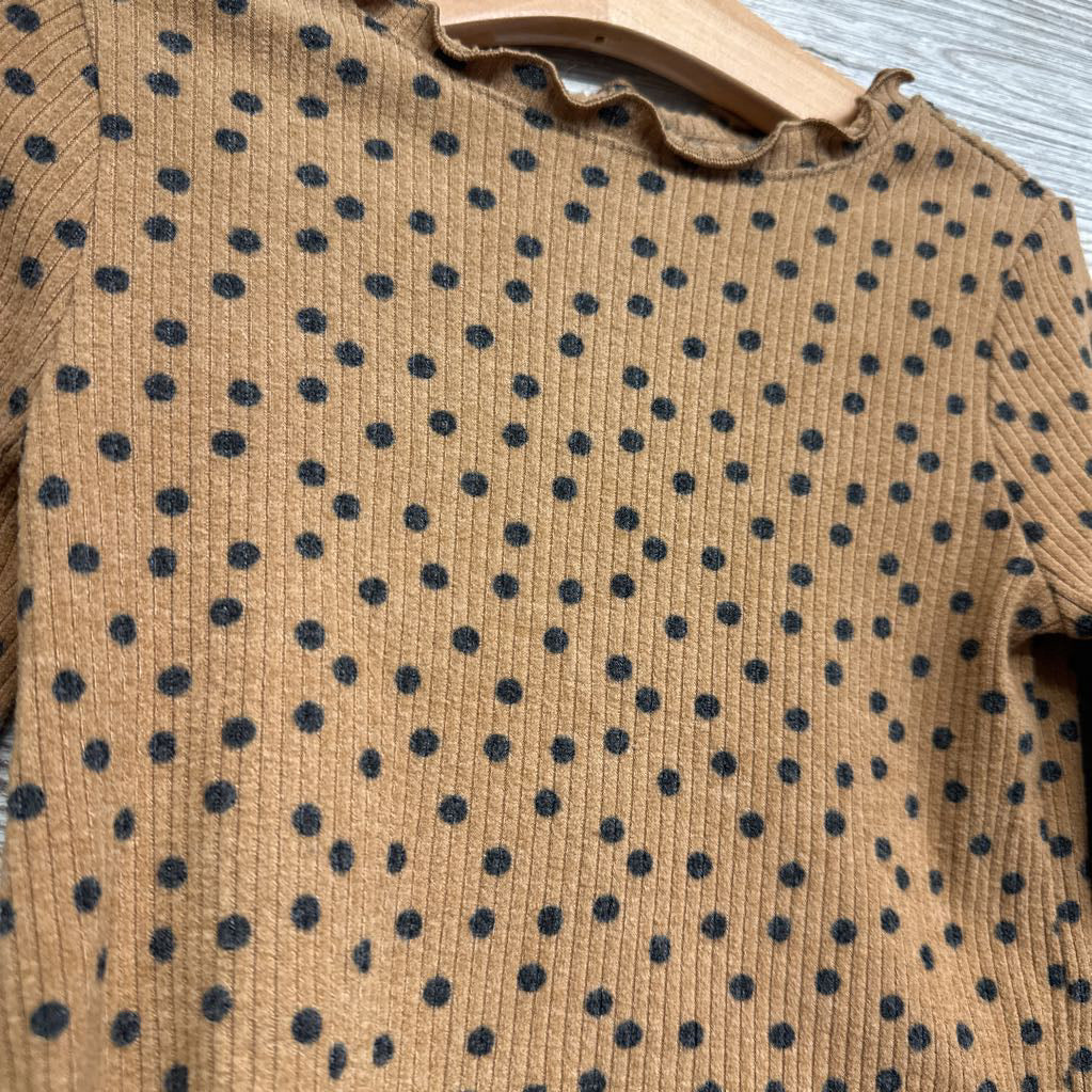 Ribbed Lettuce Trim Shirt Dots 3t