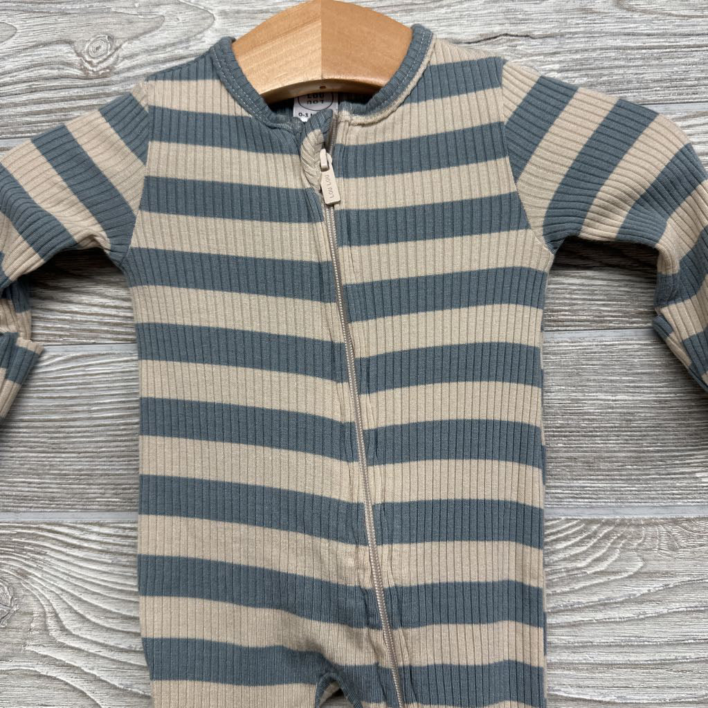 Lincoln Ribbed Footie Sleeper Stripes 0-3M