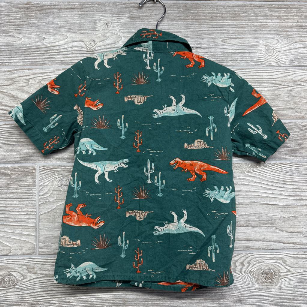 Button Up SS Shirt Dinosaurs 3t