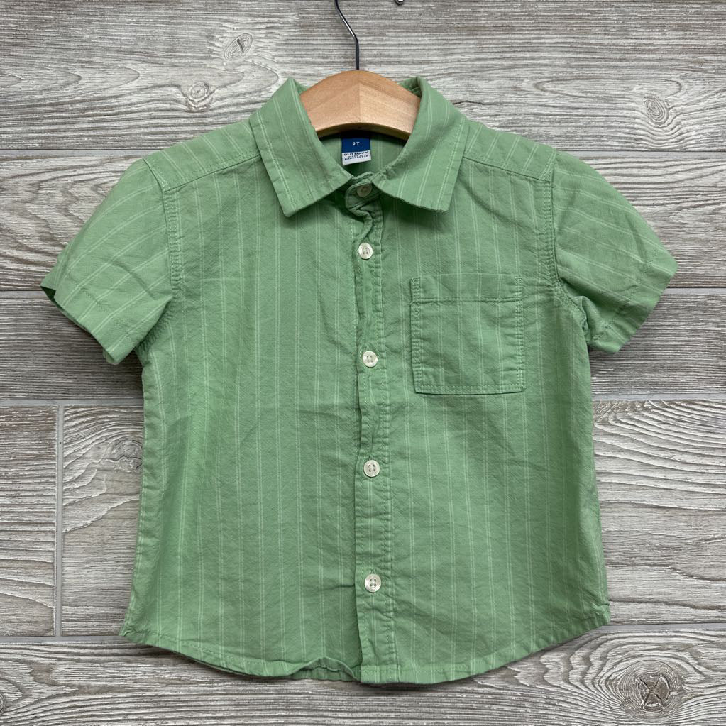 Button Up SS Shirt Stripes 2t