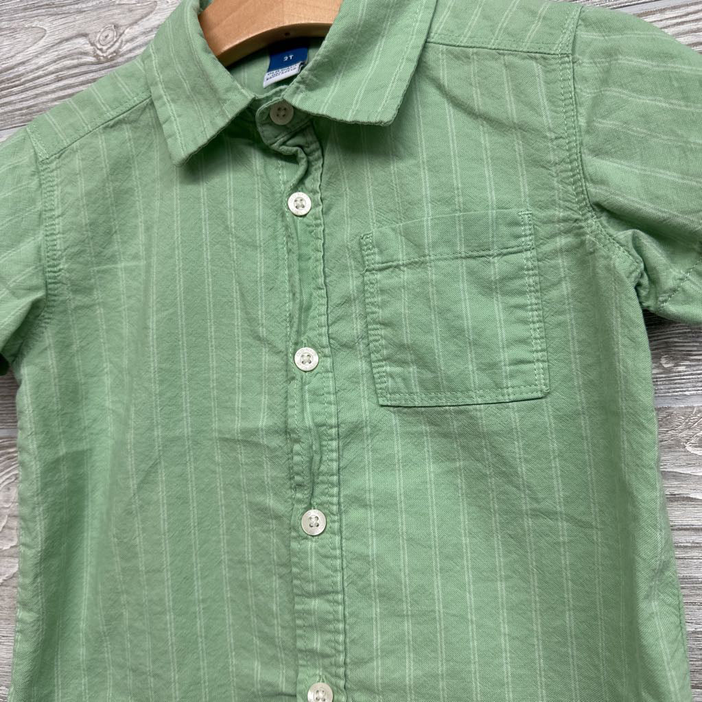 Button Up SS Shirt Stripes 2t
