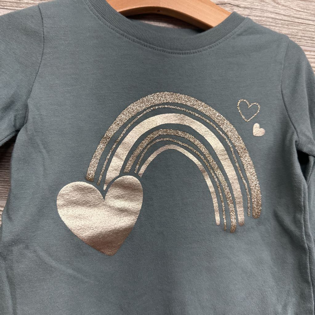 LS Shirt Rainbow & Heart 3t