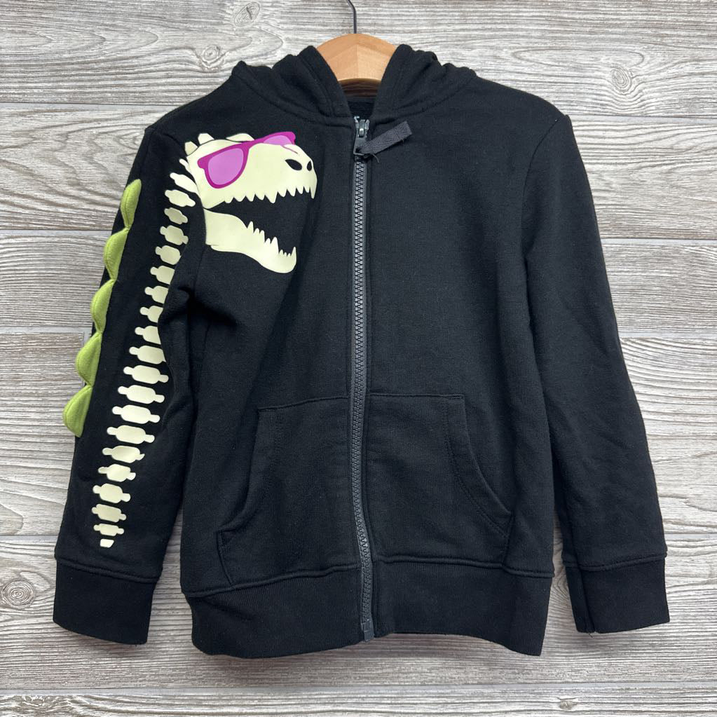 Full Zip Hoodie Skeleton Dinosaur 5t