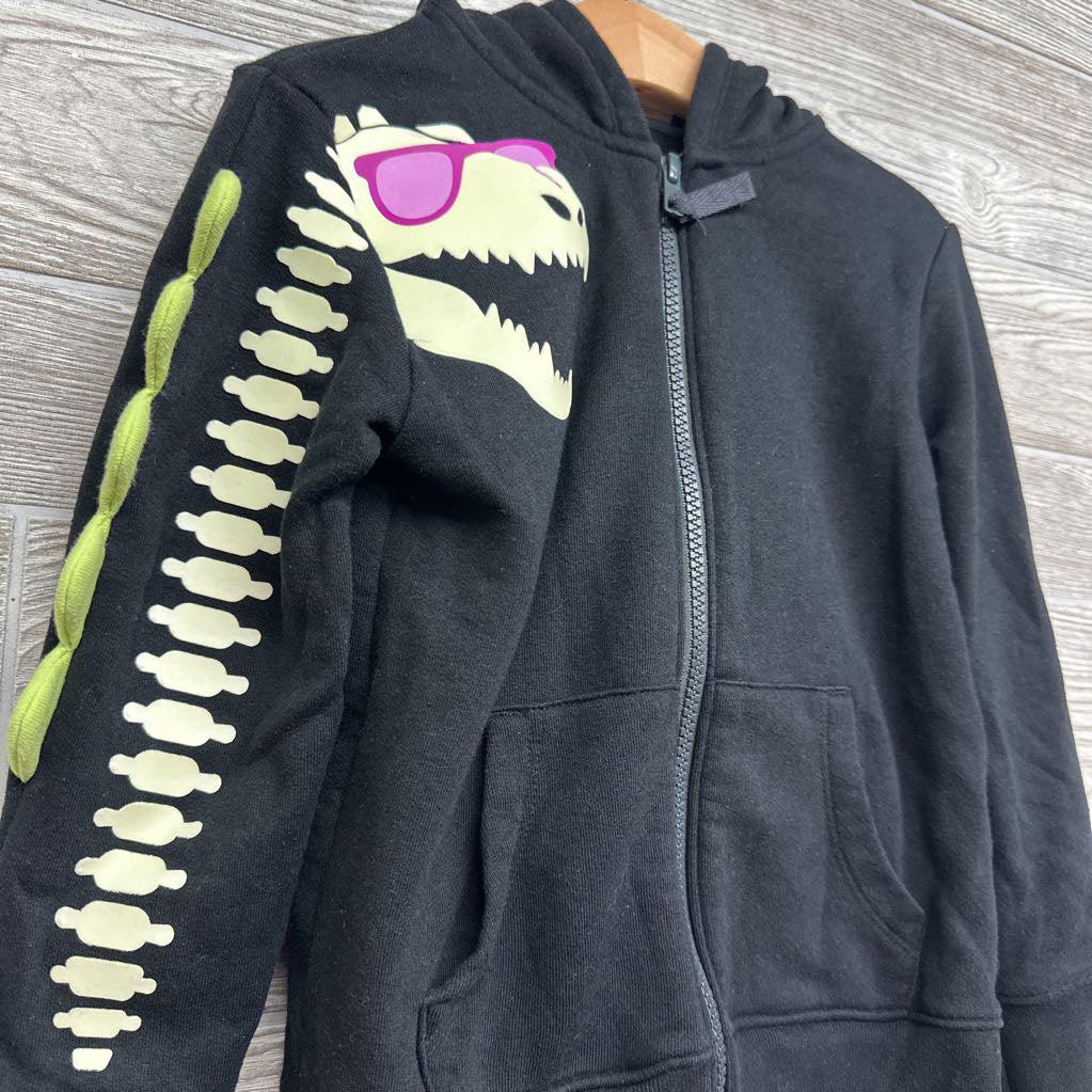 Full Zip Hoodie Skeleton Dinosaur 5t