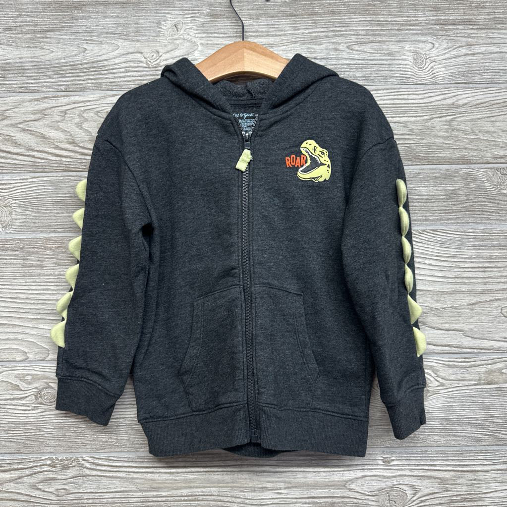 Full Zip Hoodie Roar Dinosaur 5t