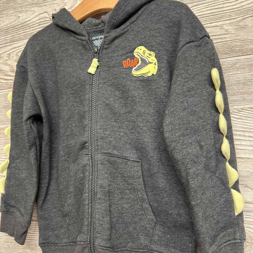Full Zip Hoodie Roar Dinosaur 5t
