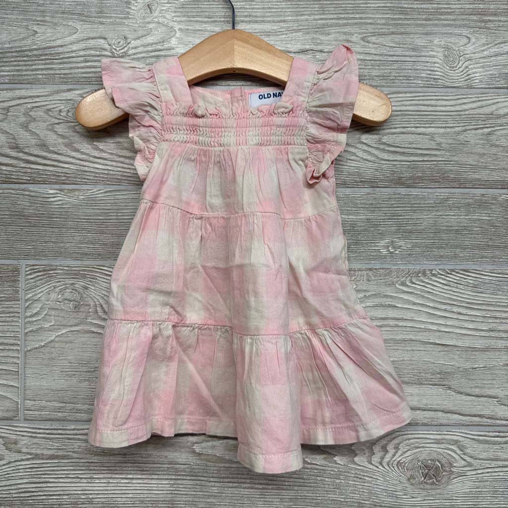 Flutter Sleeve Gingham Dress 3-6m